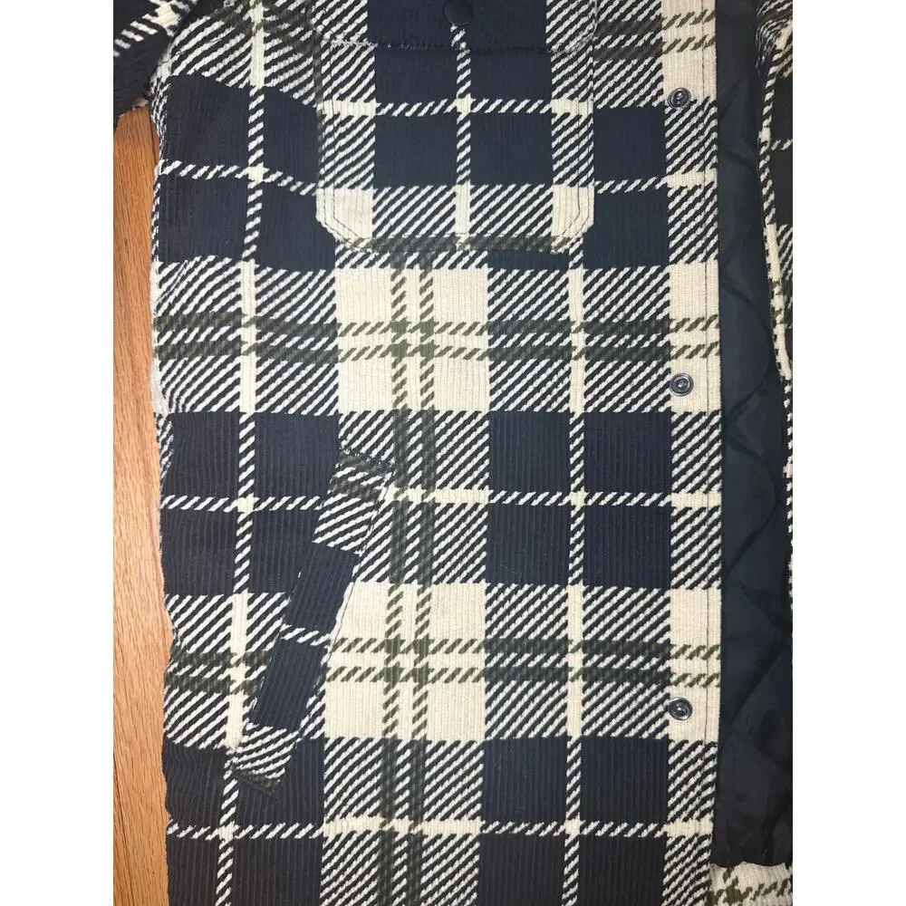 NEW H&M Oversized Flannel Overshirt Womens Sz Small Plaid Shacket Button Front